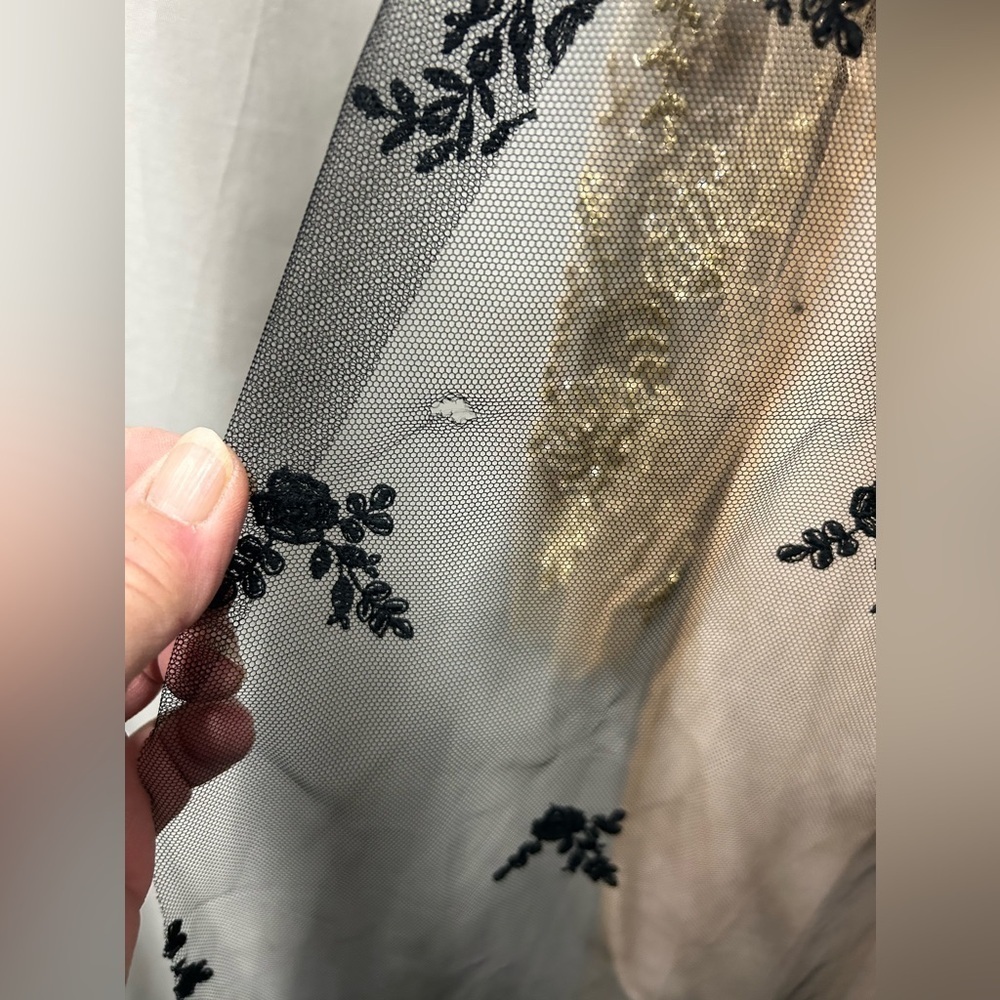 Stella McCartney Size 40 (US 4) Paneled Lace-trimmed Bead-embellished Dress - Picture 8 of 11